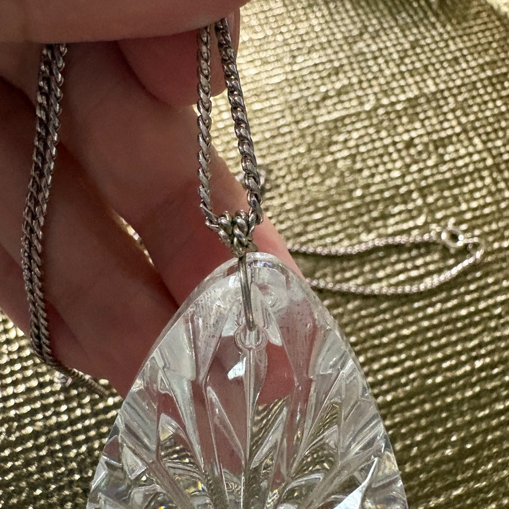 Vintage Waterford Crystal Tear Drop Necklace - Picture 9 of 16